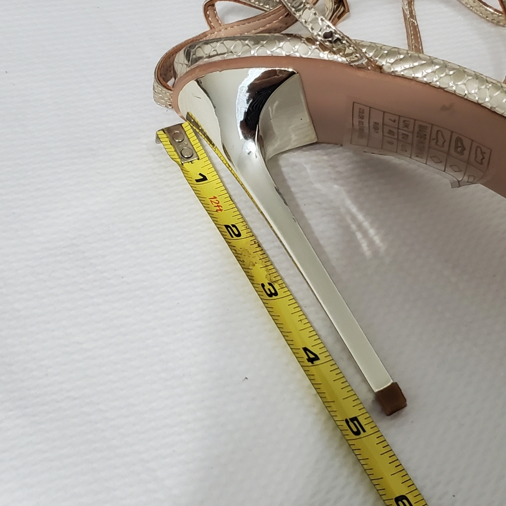SIMMI London Gold Snake Strappy Heels Size 9 - Picture 8 of 8